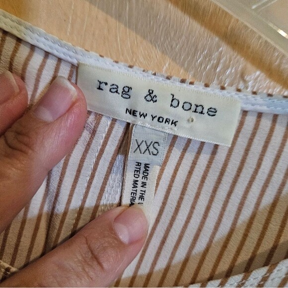 Rag and Bone Striped Silk Sleeveless Top in Tan / White - Picture 10 of 10